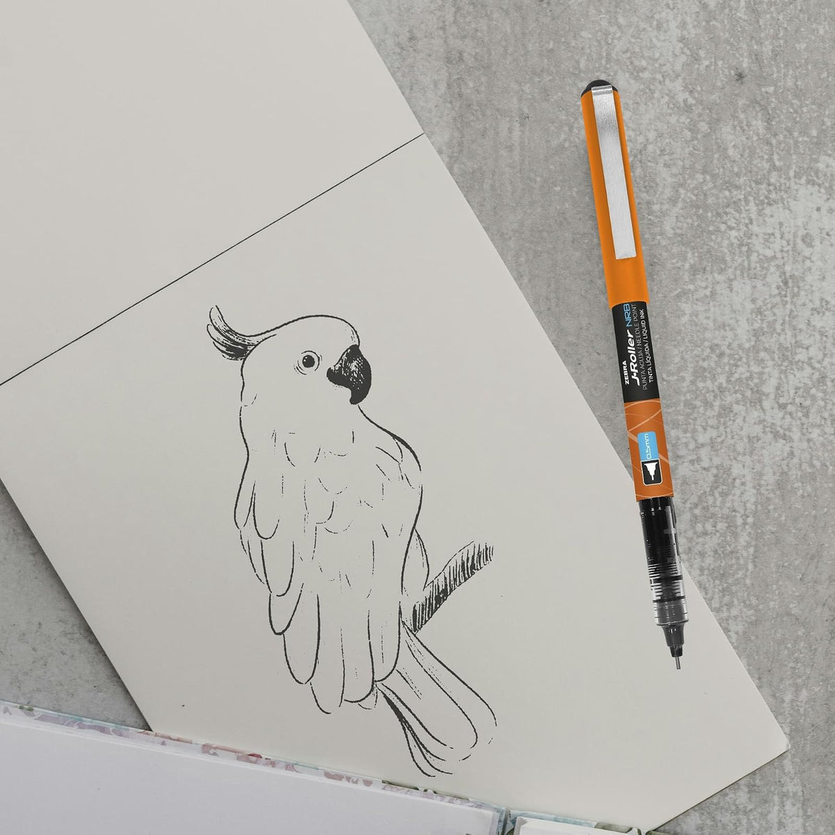 Zebra Bolígrafo J-Roller NRB Tinta Líquida Punta Aguja 0.5 m Clip metálico Caja 6 Piezas (Azul)
