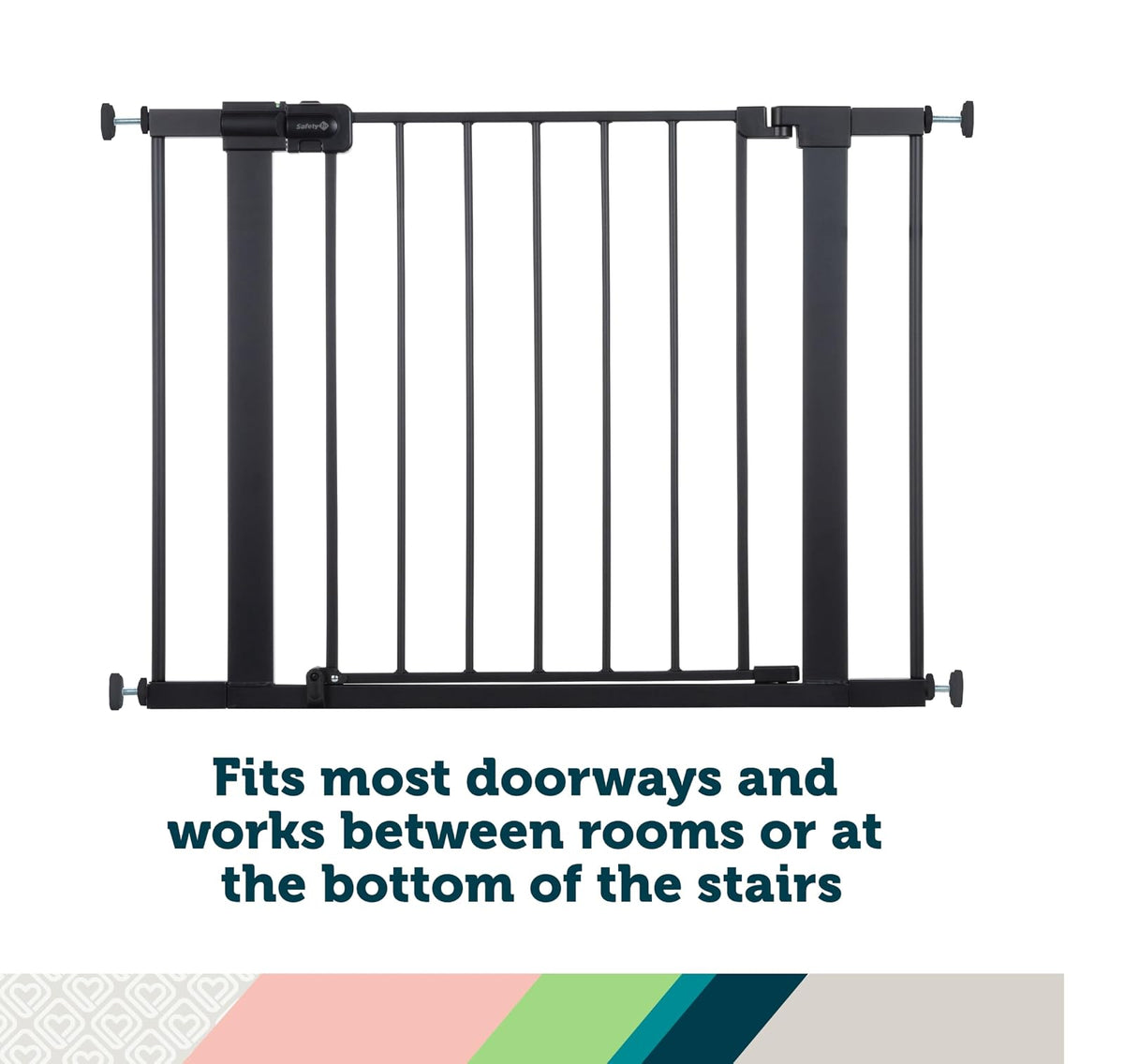 Safety 1st Puerta de Paseo Easy Install GA105CBLK | Negro, metal, 28 in alto, ajustable 29-38 in, 6-24 meses
