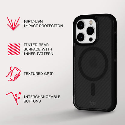 tech21 EvoArmor para iPhone 16 Pro Compatible con MagSafe - Funda de protección contra Impactos 21x estándar Militar Probado en Negro
