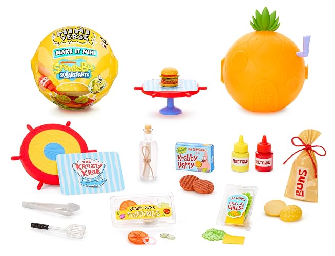 MINIVERSE, Comida Miniatura, Make It Mini Bob Esponja Pantalones Cuadrados, Juguete Sorpresa, Cápsula Misteriosa