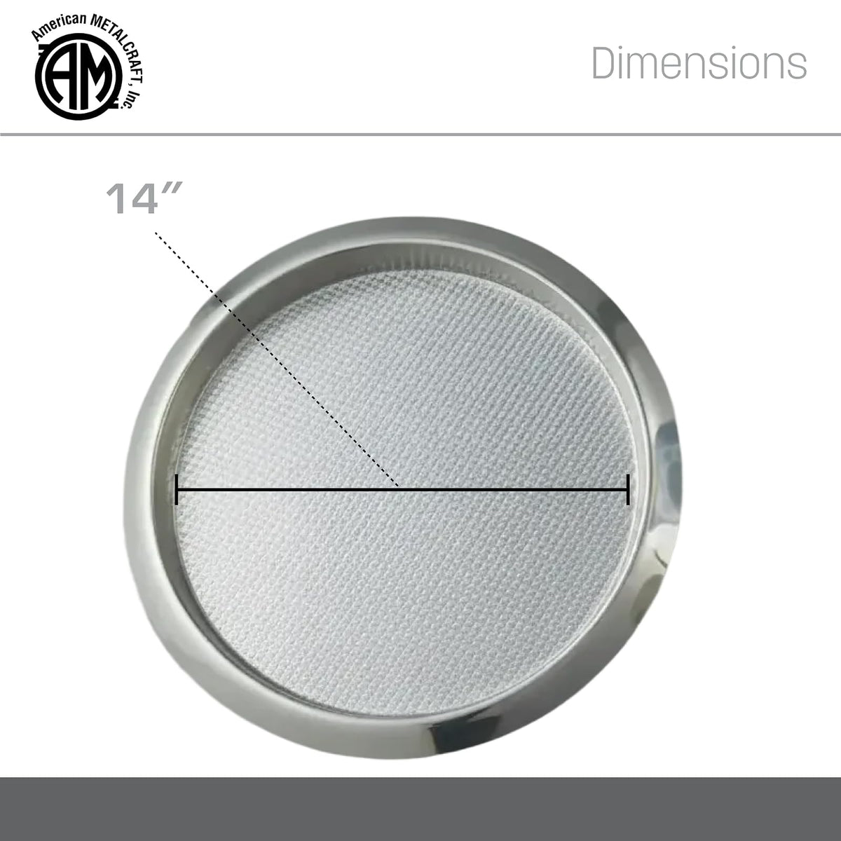 American Metalcraft SSBT14 Bandeja Redonda de Acero Inoxidable para Servir, Plata, 14 Pulgadas