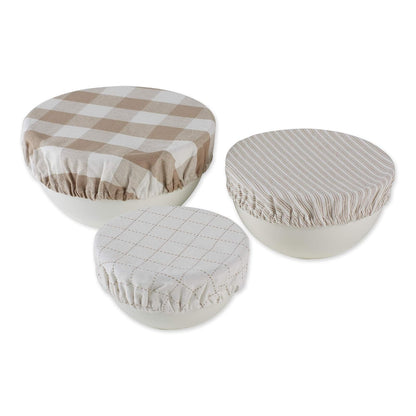 DII Farmhouse Basic Kitchen Collection - Juego de fundas tejidas para cuencos, piedra, 3 piezas