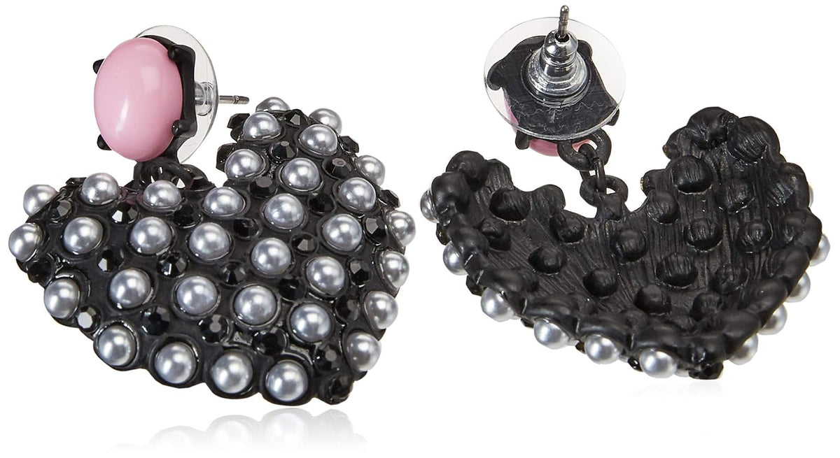 Betsey Johnson - arete colgantes de corazón