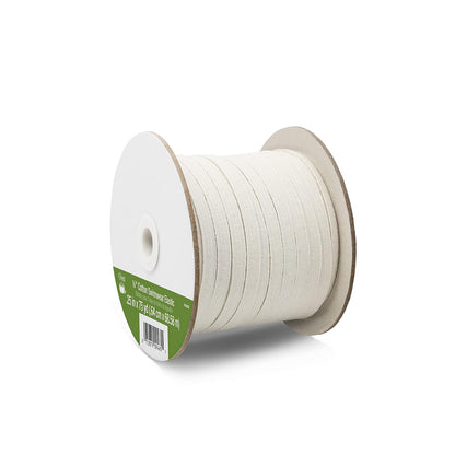 Dritz 9385N - Elástico Trenzado de algodón para Traje de baño, Natural, Beige, 1/4-Inch by 75-Yard, 1