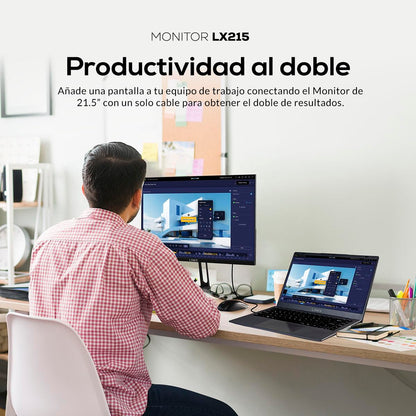 Monitor Lanix LX215 21.5 Pulgadas, 1920x1080 Full HD, Panel VA, HDMI, DisplayPort, Montaje VESA 75x75mm, 100Hz