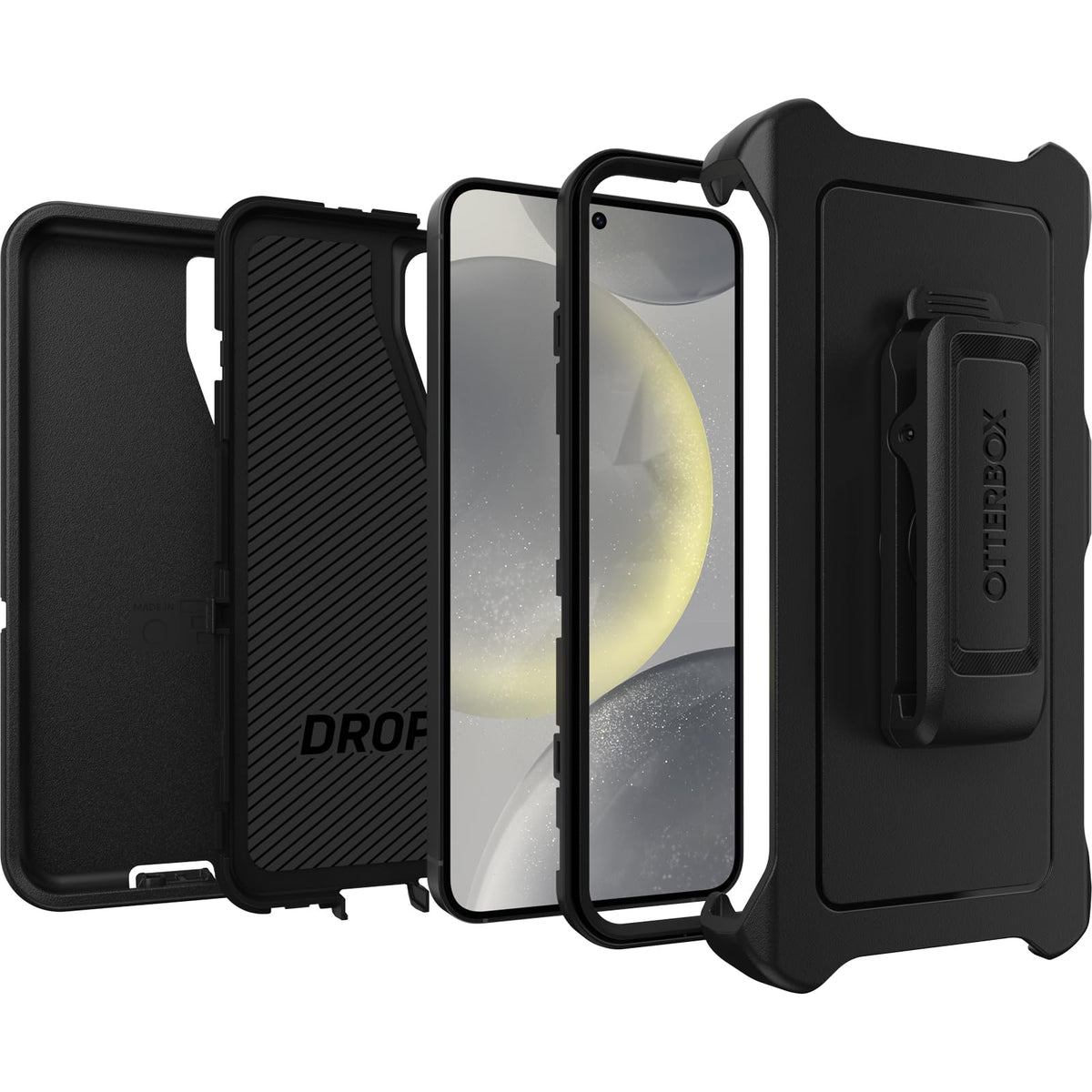 OtterBox - Funda para Samsung Galaxy S24 Defender Series, Color Negro, Resistente y Duradero, con protección de Puerto, Incluye Soporte de Clip