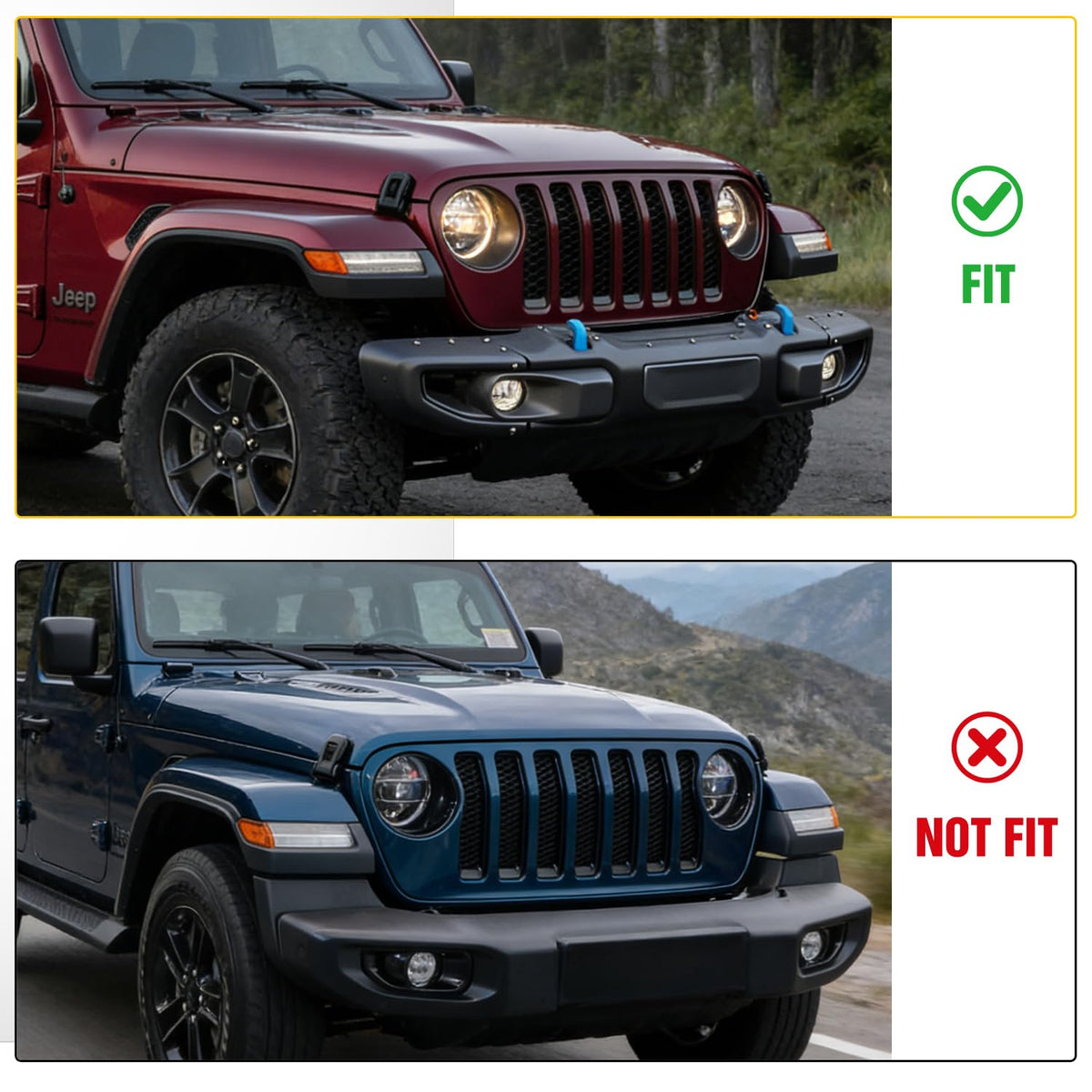 Nilight Protector de Cepillo para Polvo Frontal, Compatible con Jeep Wrangler JL 2018-2025, Gladiator JT 2019-2025, Protector de Rejilla de Barra de Acero se Adapta a Parachoques de Acero Rubicon de