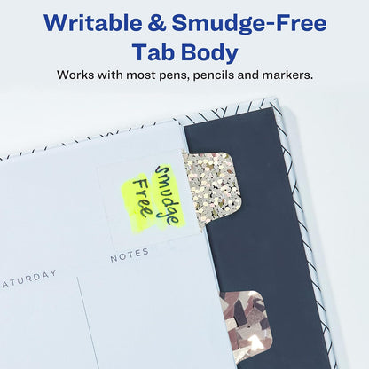 Avery Ultra Tabs Luxe Collection, mini pestañas de 1 x 1.5 pulgadas, diseños holográficos iridiscentes, reposicionables, 32 en total (74178)