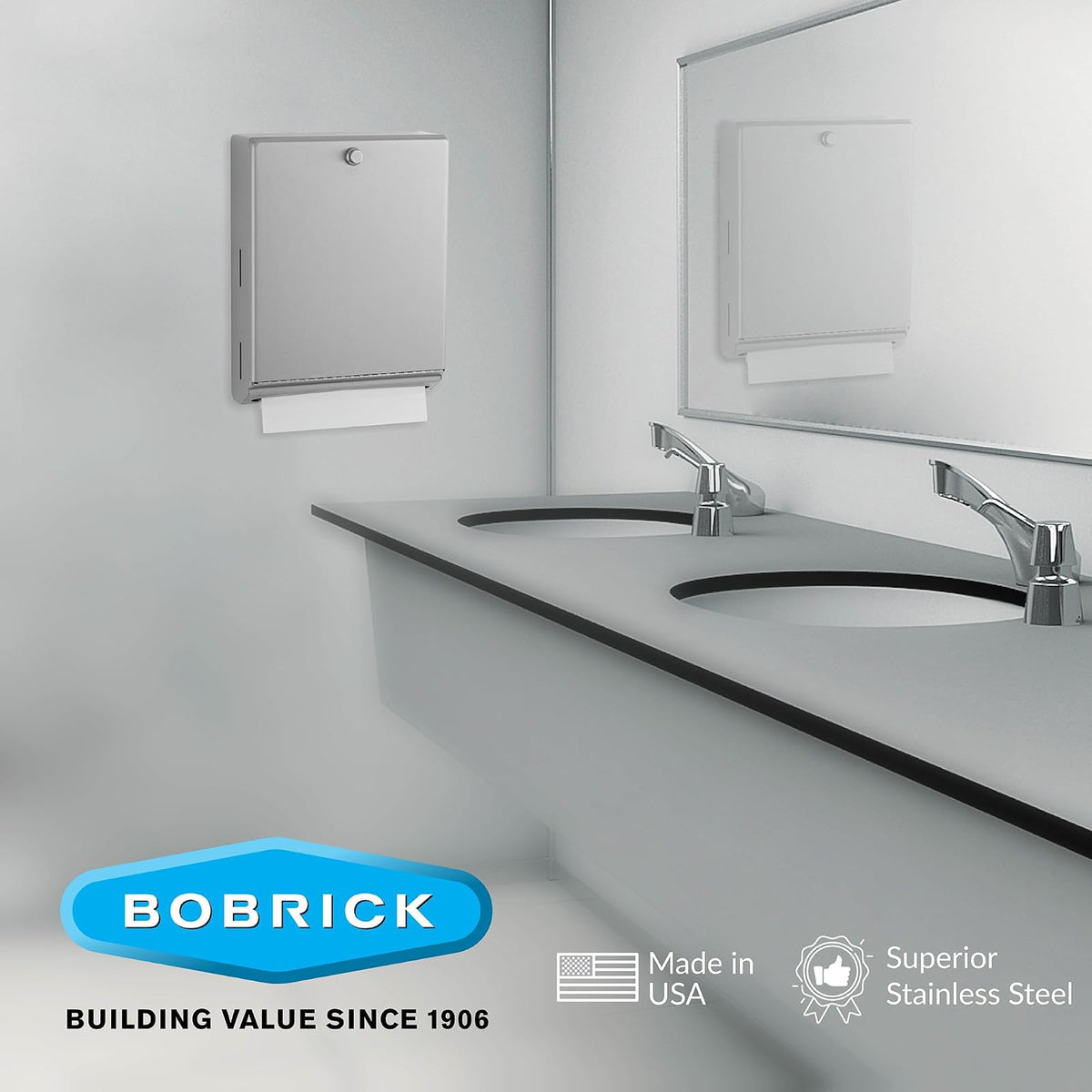 Bobrick B-2620 Stainless 10.75" x 14" Paper Towel Dispenser