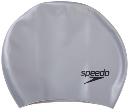 Speedo Gorro de Natación para Cabello Largo - Gorra de Natación - Plateado