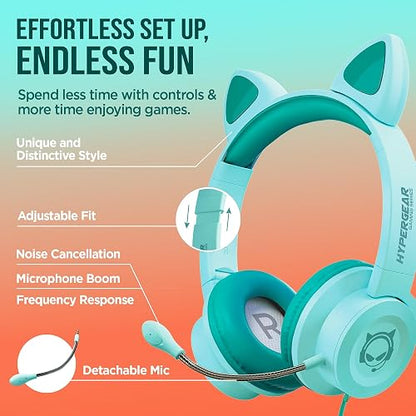 HyperGear Kombat Kitty Gaming Headset Green