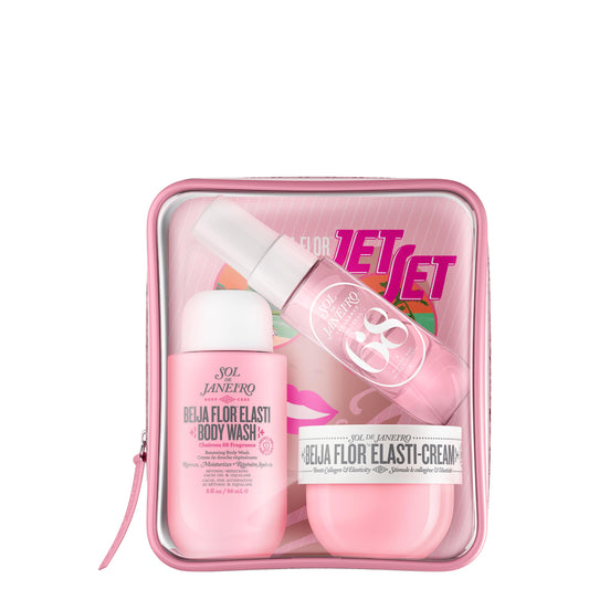 Sol de Janeiro Beija Flor Jet Set: Kit de Viaje con Elasti-Cream, Gel de Ducha Renovador y Perfume Mist Brazilian Crus