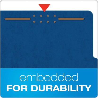Pendaflex Classification Folders, 2 Dividers, 2" Fasteners, Letter, Dark Blue, 10/Box (24132P)