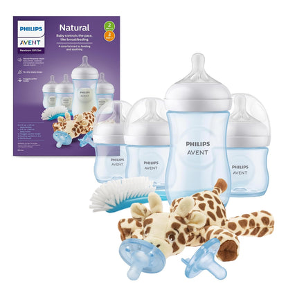 Philips Avent Set de Regalo Natural Response Recién Nacido Azul | Esenciales desde el primer día | Combina pecho y biberón fácilmente | Alimentación a su propio ritmo | 7 pz | SCD838/04