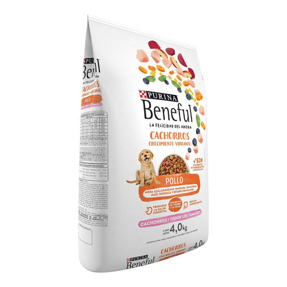 Purina Beneful Cachorro Todos los Tamaños Crecimiento Vibrante Sabor Pollo 4Kg