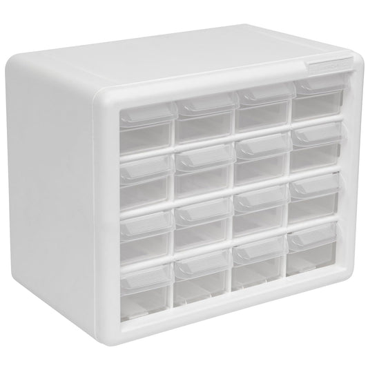 Akro-Mils 10116 - Gabinete de almacenamiento de plástico con 16 cajones para organización de cochera, abalorio, organizador de maquillaje, almacenamiento de ladrillos de construcción, caja de