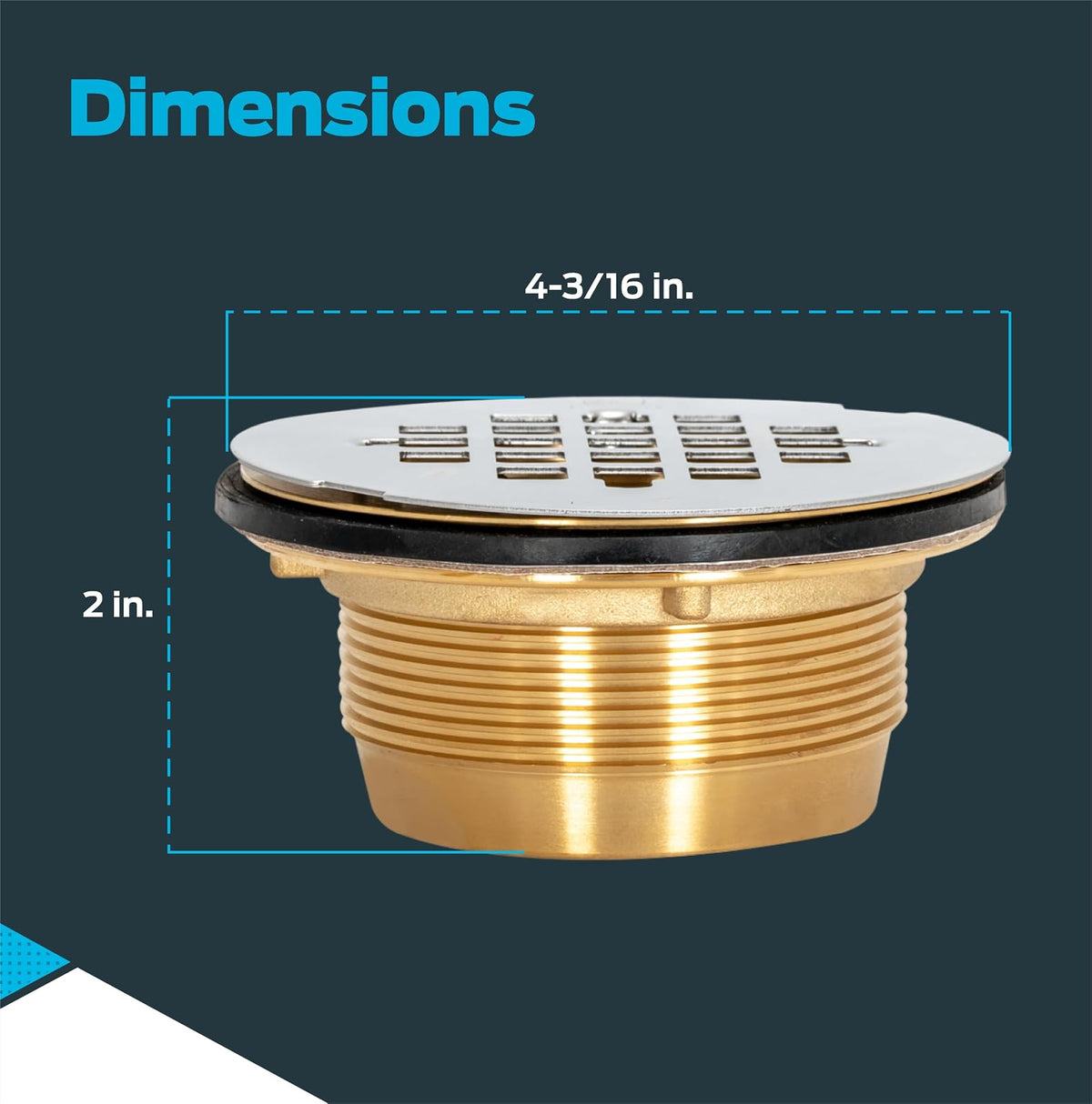 Eastman 15306 - Drenaje para ducha (latón, IPS, 5 cm, acero inoxidable, 5 cm)