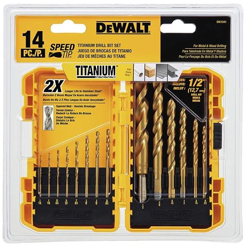 DEWALT DW1341 Juego de brocas de titanio 14 piezas