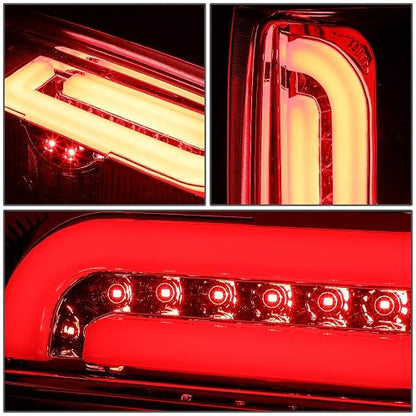 DNA Motoring TL-F15094-LED-3D-CH-RD Conjunto Luz Trasera LED 3D Lado Conductor/Pasajero Rojo para Ford F150 90-96 F250 90-97 F350 90-97 Bronco 90-96