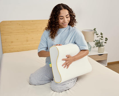 Nooz Almohada Dual Memory Foam Cervical Doble Altura Soporte Ergonómico para Dormir de Lado Firme para Cuello