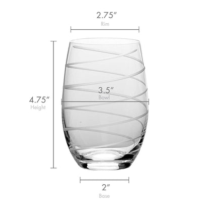 Mikasa Cheers - Copas de vino (4 unidades), Vaso de vino sin tallo, Transparente, Paquete de 4, 1