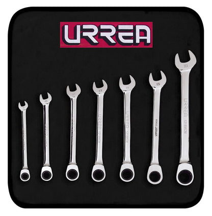 Urrea Herramientas 1232MCM Llave Combinada con Matraca - 7 piezas