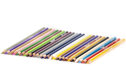 Pelikan Lápices de Colores Redondos con 24 Piezas, Colores Surtidos, Mina de 4mm y Caja de Cartón