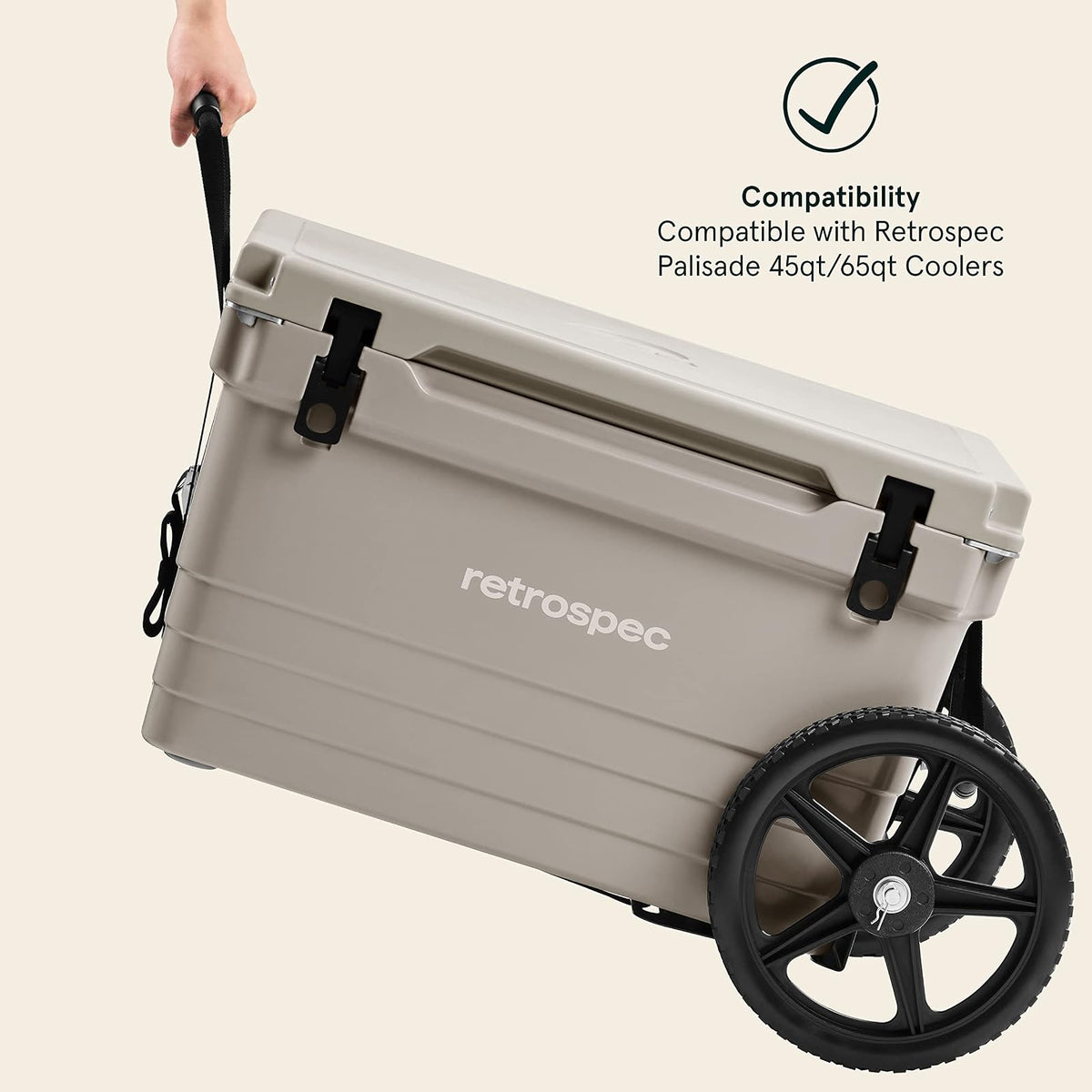 Retrospec Palisade Rotomolded Cooler - Fully Insulated Portable Ice Chest with Built in Bottle Opener, Tie-Down Slots & Dry Goods Basket - Large Beach, Camping & Travel Coolers 25, 45 & 65qt