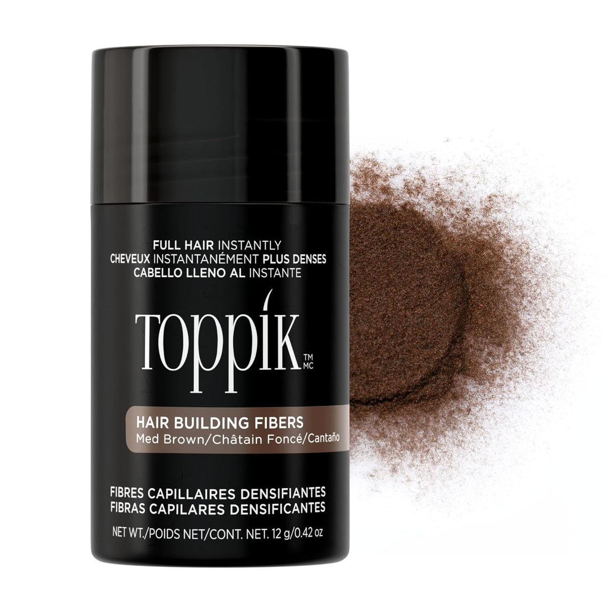 Toppik Fibras de Construcción de Cabello - Medium Brown - 12 g (Paquete de 1)