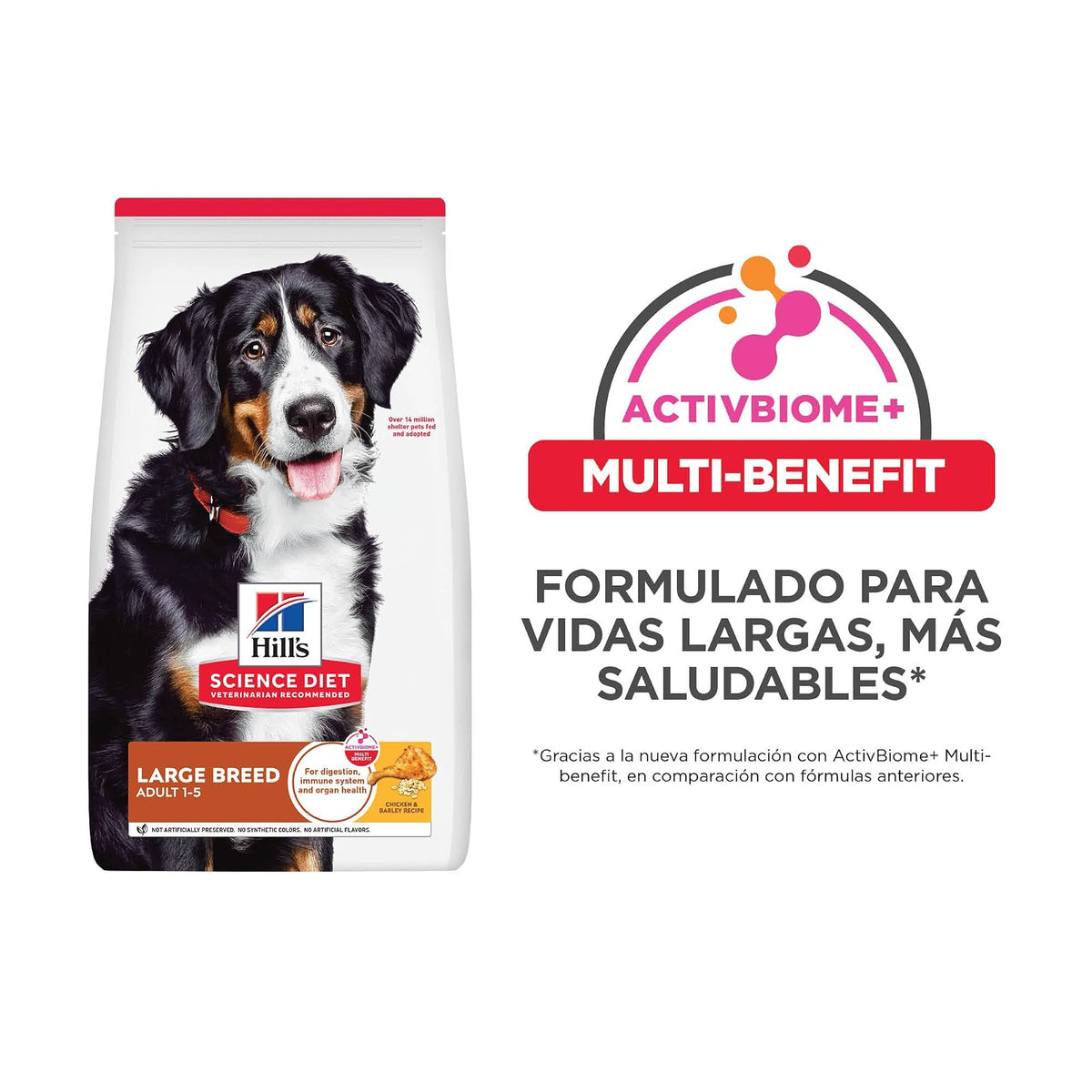 Hill's Science Diet Croquetas para Perro Grande Adulto Sabor Pollo 15Kg | Croquetas Hill's para perro, pollo real, razas grandes, vitalidad senior, salud de órganos vitales, energía diaria