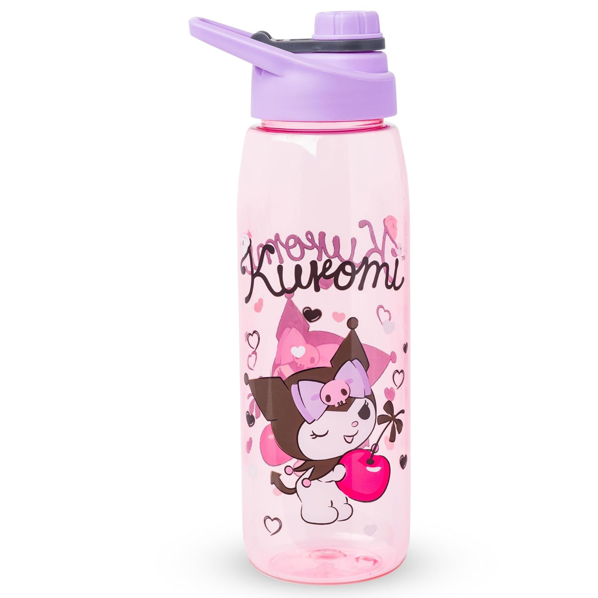 Silver Buffalo Botella de Agua con Personajes Licenciados 28 oz - Sanrio Kuromi - 0.8 Litros