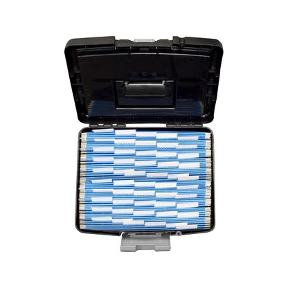 Storex 61504F01C - Caja de almacenamiento translúcida, color negro
