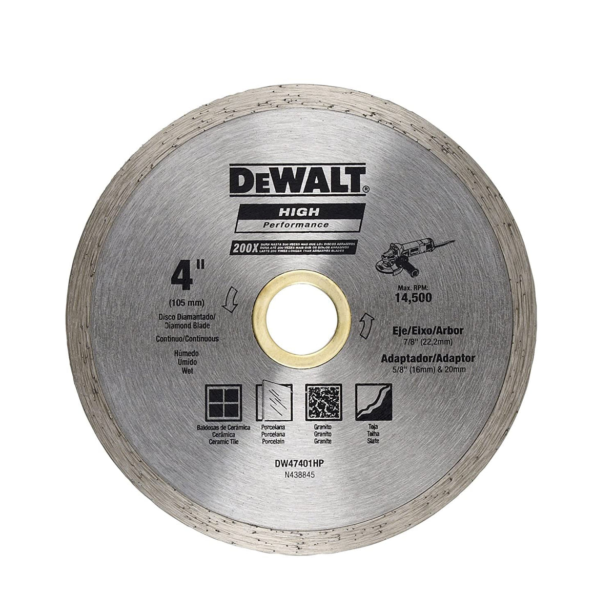 DEWALT DW47401HP Disco Diamantado 4 x 0.080 x 5mm Continuo de corte