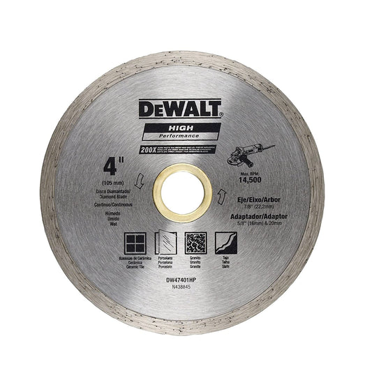 DEWALT DW47401HP Disco Diamantado 4 x 0.080 x 5mm Continuo de corte