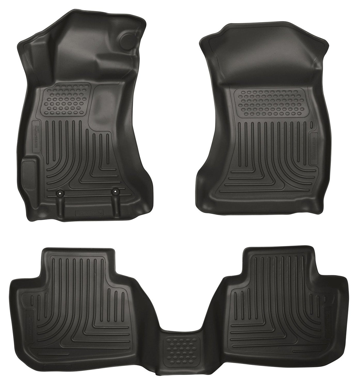 Husky Liners Weatherbeater - Alfombrillas para Subaru Crosstrek 2016-2017; Subaru Impreza 2012-2016 | Frente y 2ª Fila, 3 Piezas Negras - 99801