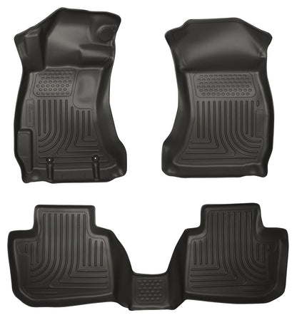 Husky Liners Weatherbeater - Alfombrillas para Subaru Crosstrek 2016-2017; Subaru Impreza 2012-2016 | Frente y 2ª Fila, 3 Piezas Negras - 99801