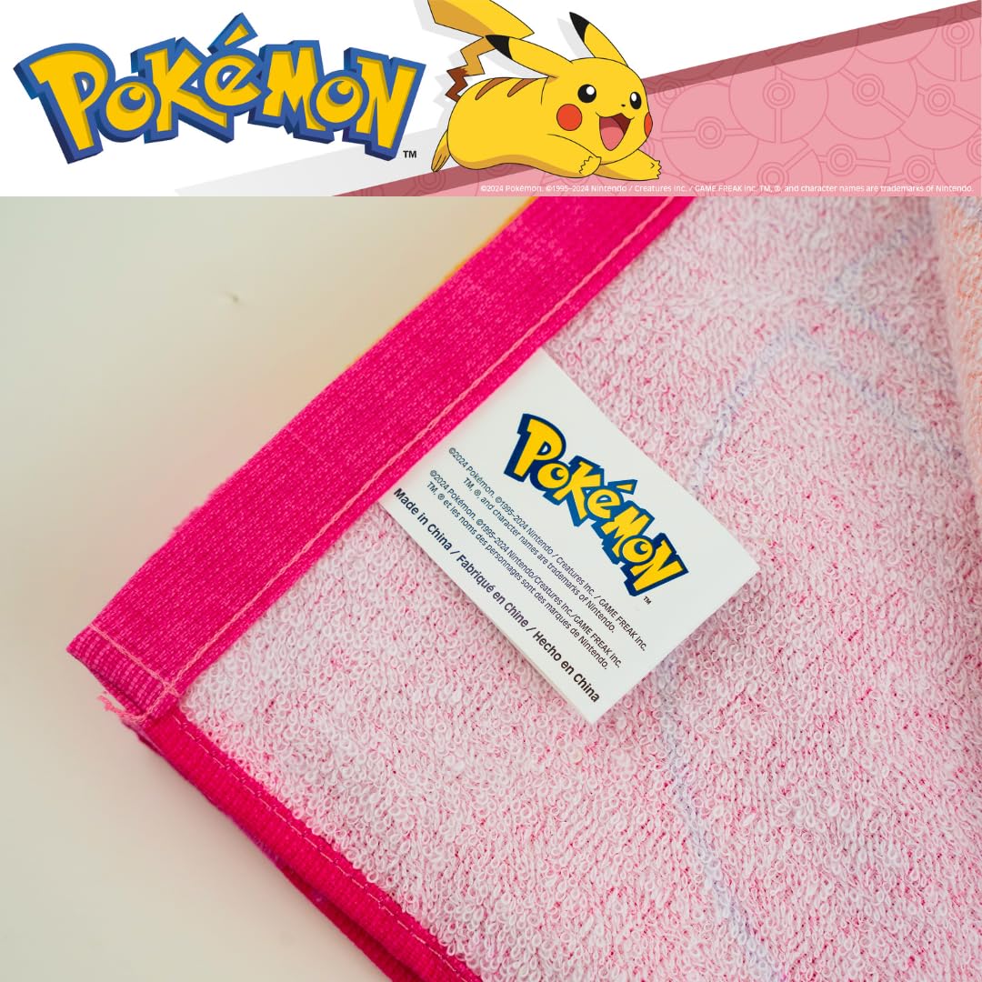 Franco Pokemon Girl Anime - Toalla de baño de algodón súper Suave para niños, 58 x 28 Pulgadas, (Producto con Licencia Oficial)