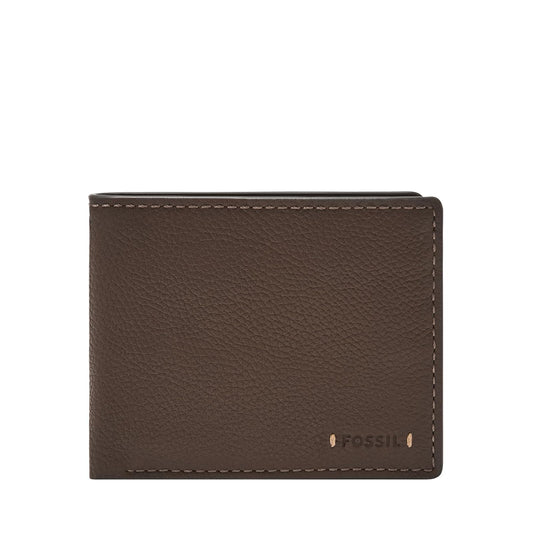 Cartera plegable Fossil Carson de piel en color marrón para hombre