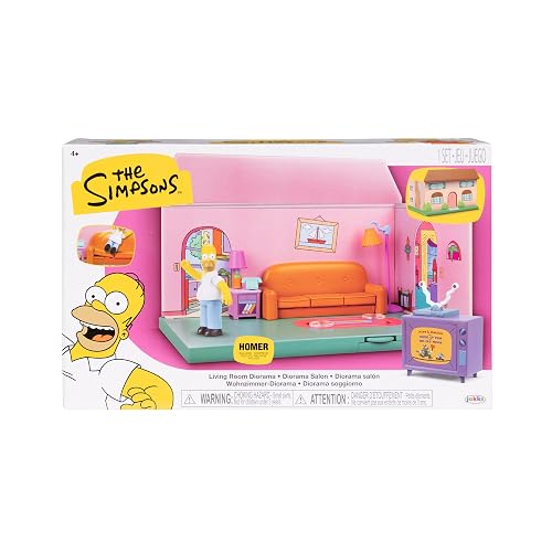 Jakks Pacific – Los Simpsons – Set de Juego – Sala Familiar de Los Simpsons – Incluye a Homero Simpson - Licencia Oficial