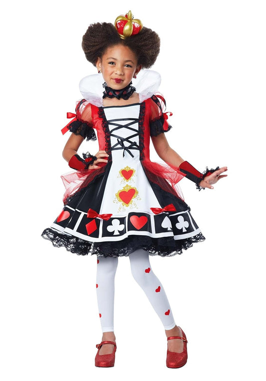 Disfraz infantil de lujo de reina de corazones, tamaño mediano