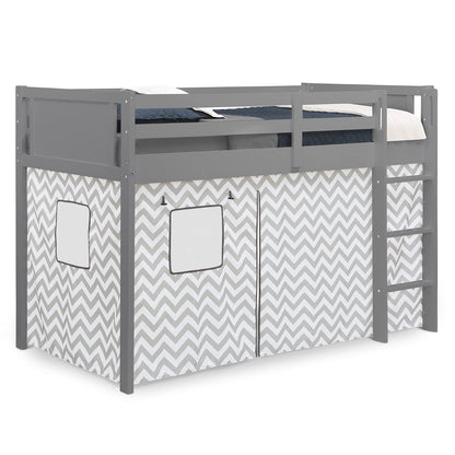 Delta Children Carpa Tipo Cortina para Cama Alta Twin (la Cama se Vende por Separado) - Estilo: Gris Chevron