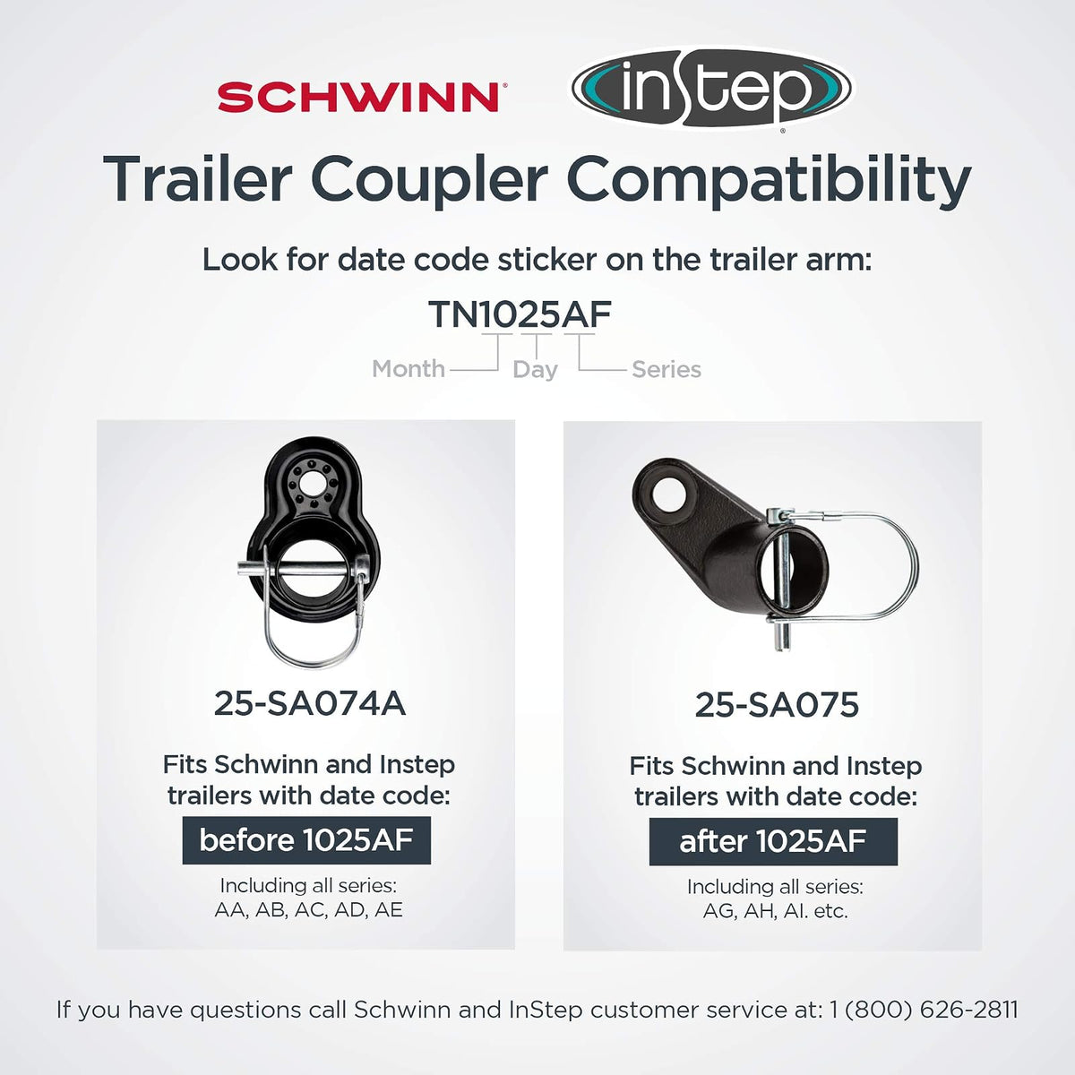 Schwinn - Acoplador de Enganche Compatible Tanto para Remolque de Bicicleta Instep, acopladores Planos y en ángulo para una Amplia Gama de portabicicletas, tamaños de Remolque, Modelos,
