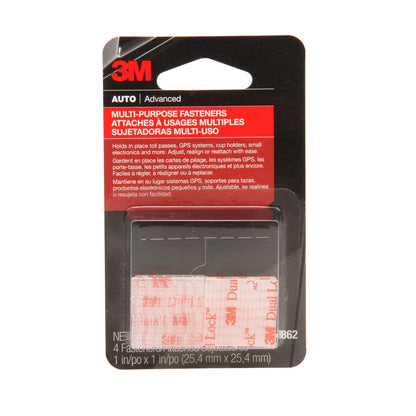 3M 04862 Cierres Reciclables de Doble Bloqueo, 1 in x 1 in, Transparente, 4 Pares