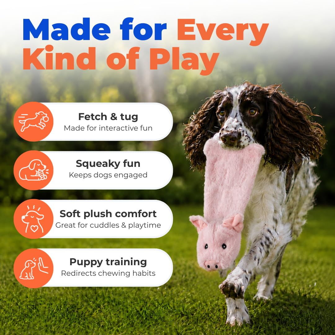 Best Pet Supplies - Juguete de Piel Divertida 2 en 1 para Perro, sin Relleno, tamaño Mediano