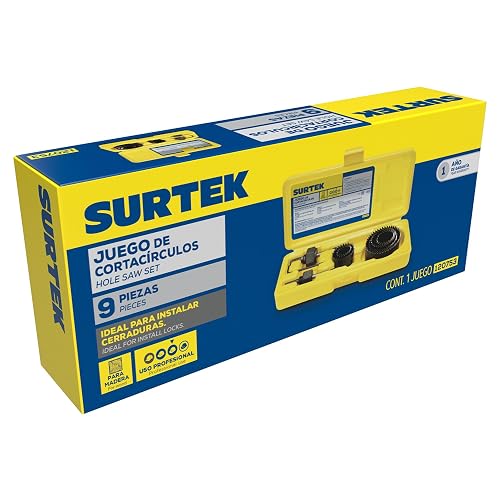 Surtek 120753 Juego de sierras cortacírculos, 9 piezas