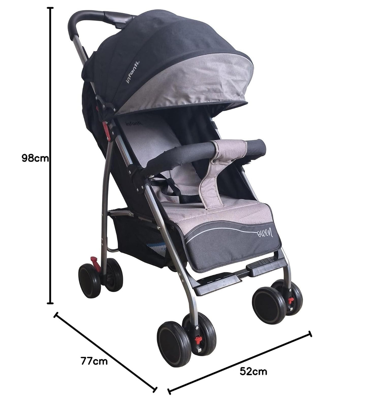 INFANTI | Carriola para Bebe OWEN | Carreola con Portabebé - Con Barra de Seguridad Desmontable | Desde 6 Meses hasta 15 kg | Color Rosa
