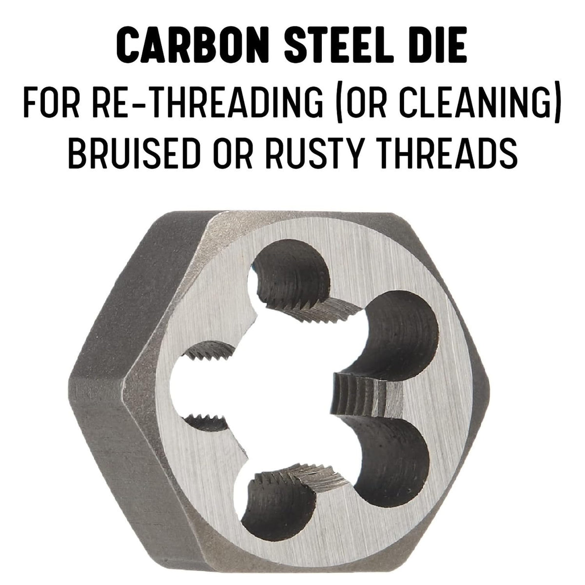 Drill America - Troquel hexagonal de acero al carbono de 1/4"-27, serie DWT