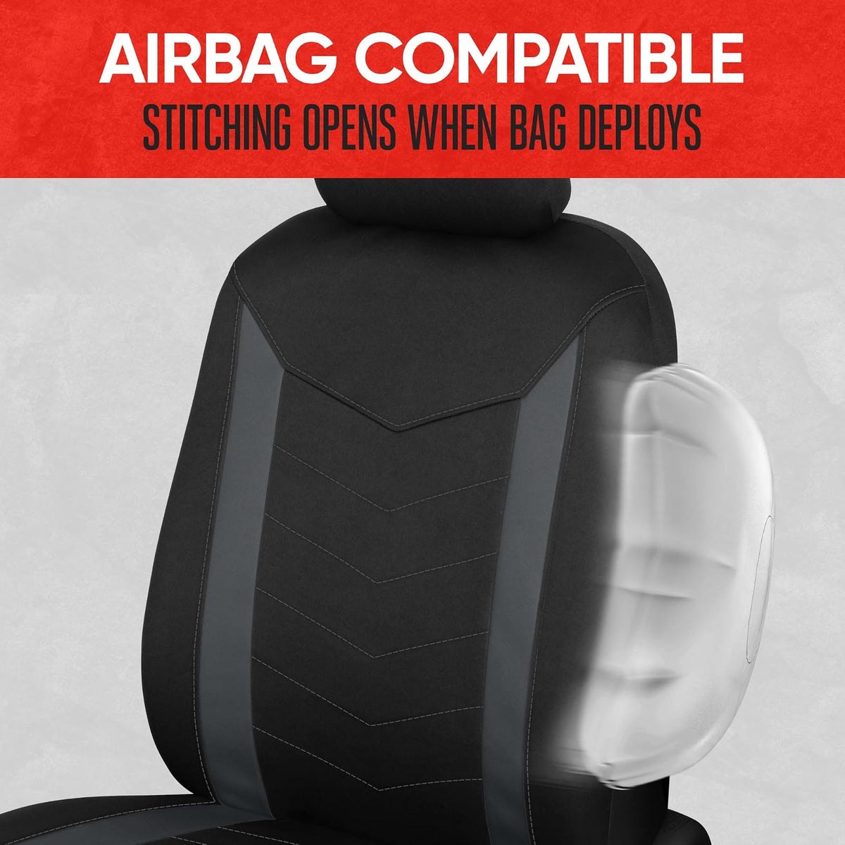Motor Trend SpillGuard 2 Funda de Asiento para Automóviles y Automóviles Funda de Asiento para Camión – Neopreno Inalámbrico Gris