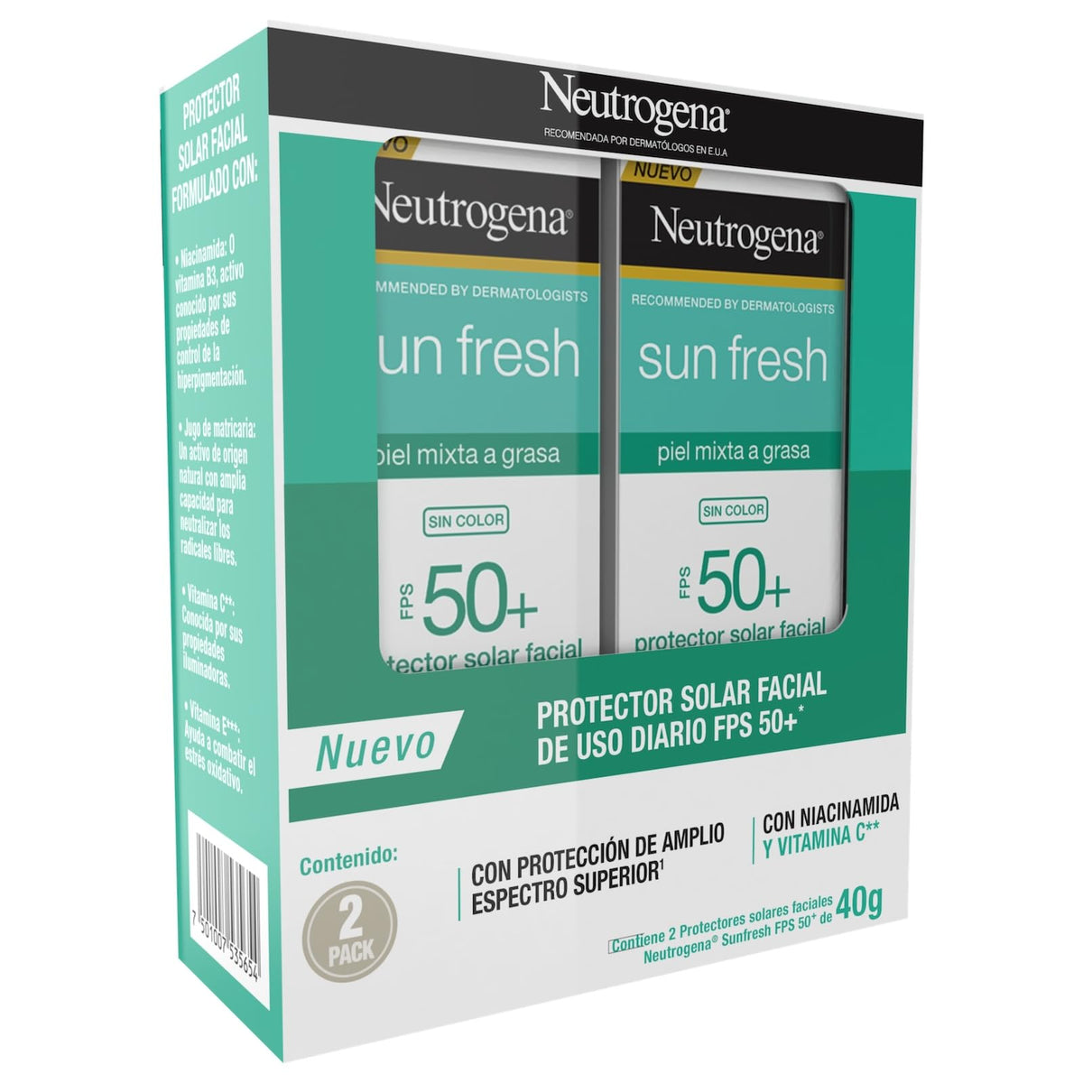 Neutrogena Sun Fresh sin Color FPS50 40G 2 Pack