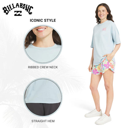 Billabong - Playera de algodón Suave de Alta Calidad de Ajuste Relajado para Mujer